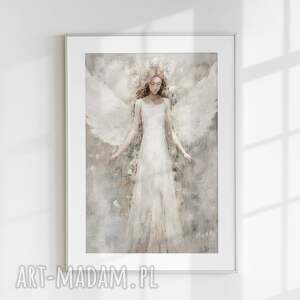plakaty anioł w delikatnych odcieniach beżu i bieli 40x50 cm (8 - 2 0044)