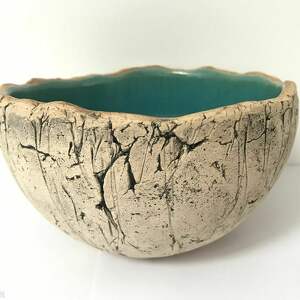 ceramiczna artystyczna miseczka, miska jak skała organiczne dodatki, naturalne