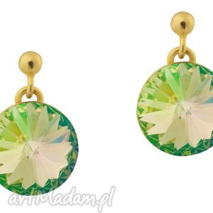 sotho kolczyki rivoli luminous green swarovski elements jasnozielone złote złoto