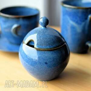 handmade ceramika cukiernica ceramiczna morska niebieska 200ml
