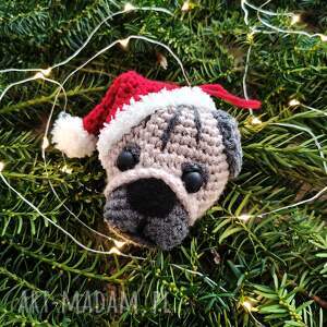 pod choinkę Ozdoba świąteczna w kształcie mopsa dla miłośników