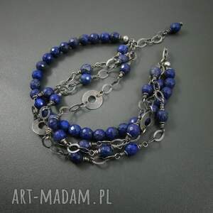 ręczne wykonanie bransoletka z lapis lazuli