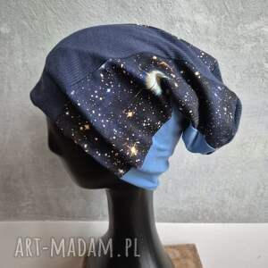 czapka granatowa smerfetka na podszewce świetna codzienne noszenie rozmiar