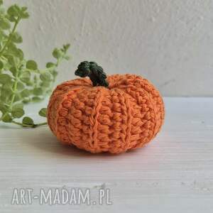 dekoracje dynia szydełkowa z bawełnianej włóczki - pomarańczowa