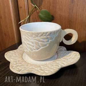 ręcznie wykonane ceramika komplet ceramiczny, kubek, filiżanka, spodek do kawy