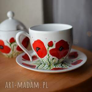 handmade ceramika filiżanka dla babci maki ceramiczna 200ml ręcznie malowana miłego dnia