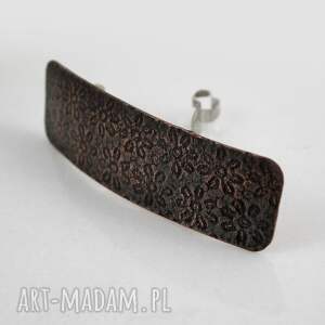 kwiaty - miedziana klamra do włosów 2504 06 unikat minimalistyczna biżuteria