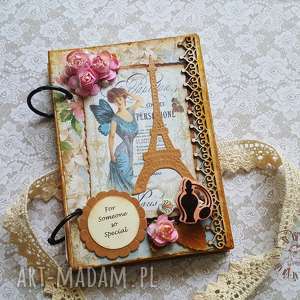 handmade retro sekretnik/ pamiętnik/ paryskie marzenia