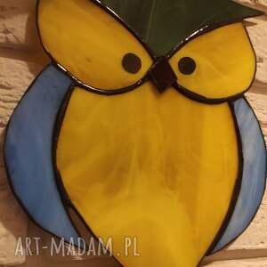 sowa witraz metodą tiffany, prezent