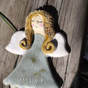 Aniołek ceramiczny handmade - mała ozdoba na prezent