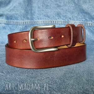 brązowy pasek skórzany na wymiar - lata vintage, prezent dla niego