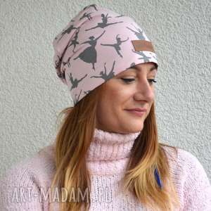 różowa ciepła czapka w baletnice beanie, prezent