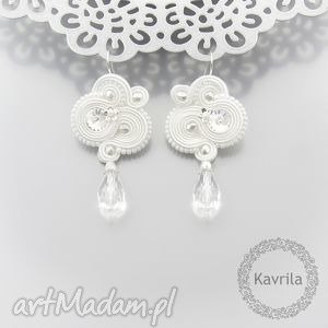 kolczyki soutache crystal bridal - Kavrila biżuteria