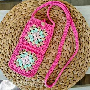 Szydełkowe etui na telefon - mini torebka handmade