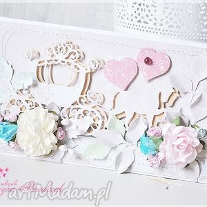 ręczne wykonanie scrapbooking kartki kartka ślubna z karocą