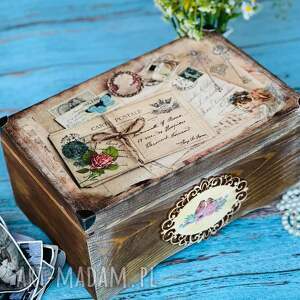 Dekoracyjny kufer retro na biżuterię - shabby chic, prezent dla niej