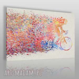 obraz na płótnie - rower kolarz kolory - 120x80 cm (63601/szwecja)