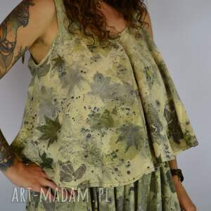 Barwiona roślinami Dzika Bluzka Łącząca z Ziemią