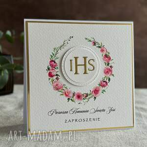ręcznie robione zaproszenia komunijne, wzór 28 pierwsza komunia