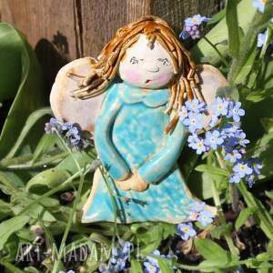 aniołek ceramiczny figurka, prezent, rekodzieło, ozdoba do domu