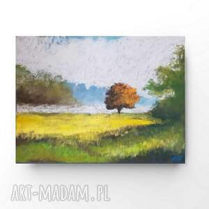 pejzaż - praca formatu 18/24 cm pastele