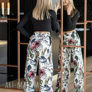 ręcznie zrobione spodnie spodnie szwedy hawajskie kwiaty