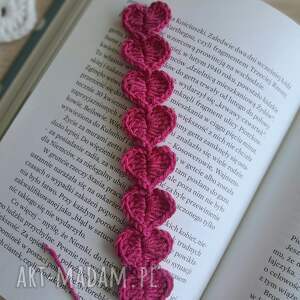 Szydełkowa zakładka serduszka, do książki