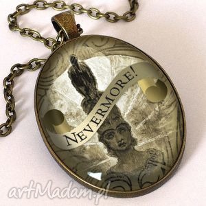handmade naszyjniki nevermore - owalny medalion z łańcuszkiem