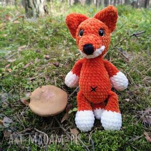 Szydełkowy lis, maskotka, jesień, lisek, przytulanka