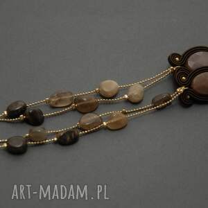 klipsy sutasz z kamieniami słonecznymi, sznurek, eleganckie