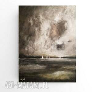 na morzu - praca formatu 24/18 cm pastele suche