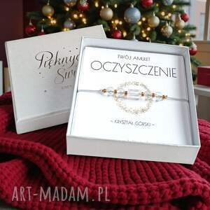 amulet - oczyszczenie świąteczne pudełko kryształ górski, ochronna