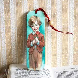 Ręcznie robiona drewniana zakładka do książki 'Dziękuję, że jesteś' - decoupage