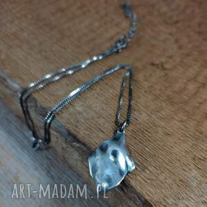 handmade naszyjniki naszyjnik srebrny z pogniecionym rombem