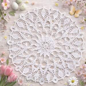 piękna serwetka szydełkowa śr ok 35 cm, ozdoba, rękodzieło, wielkanoc