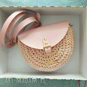 torebka jodełka ręcznie szydełkowana skóra róż szydełku, szydełkowe