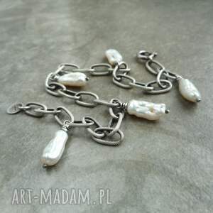 pełowe patyczki bransoletka, unikat, jedyny egzemplarz, srebro