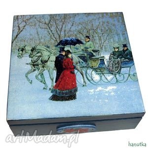 paryska zima - pudełko, święta, prezent, szkatułka, vintage