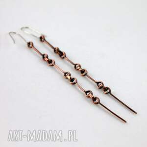 łańcuch - miedziane kolczyki lub klipsy długie 2208 08 outlet srebrne bigle