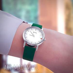 ręcznie robione zegarki zegarek mały - simple elegance silikonowy, zielony