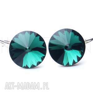 kolczyki swarovski rivoli emerald