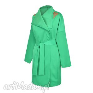 handmade ubrania narzutka/trencz zielona / furisode midori