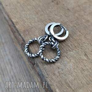 Kolczyki - delikatne koła, srebro oksydowane, 925