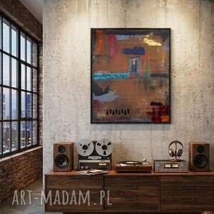 Intuicyjnie 2 - abstrakcyjny obraz akrylowy 100 x 80 cm z fakturą
