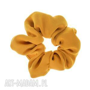 gumka musztardowa scrunchie, frotka spinka