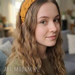 na święta prezent Opaska. Ciemna musztarda. Handmade - opask