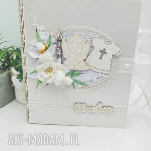 pamiątka chrztu świętego - typu księga, elegancka kartka, scrapbooking