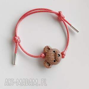 MIŚ bransoletka, srebro, sznurek