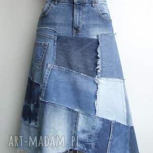 jeansowa spódnica patchwork