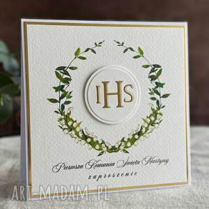eleganckie zaproszenia komunijne, wzór 49c, pierwsza komunia